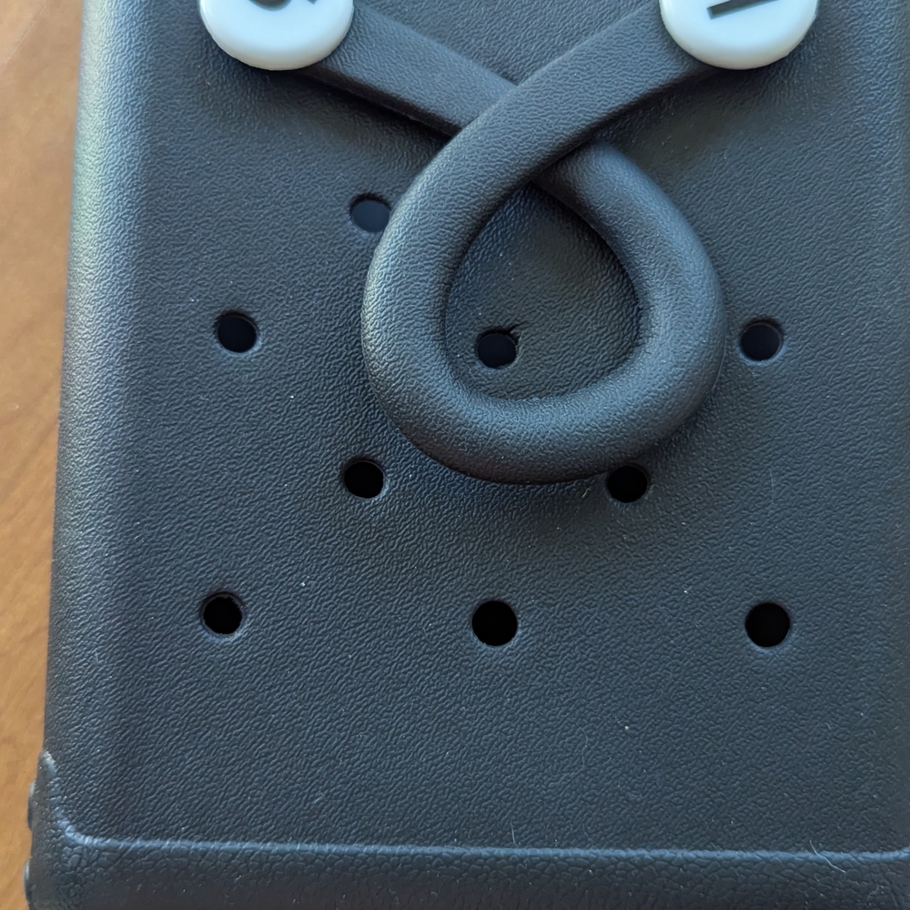 Black Perforated Case with White Accents